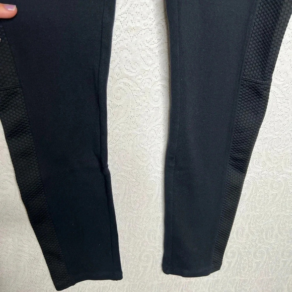 Spanx Women's High Waist Activewear Leggings Black Size L Mesh Side Panels - Picture 9 of 16